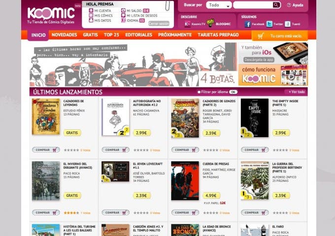 Nace Koomic, la nueva tienda digital del cómic español 
