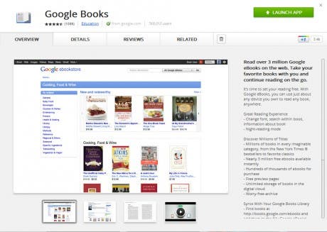 Google eBooks offline en Google Chrome