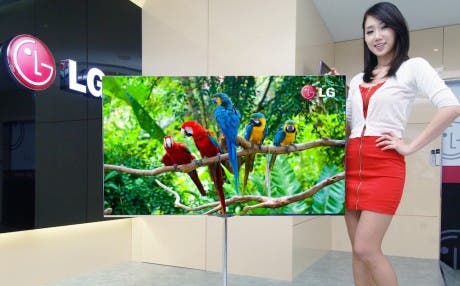 Fotografía de la televisión OLED de LG presentada en el CES 2012