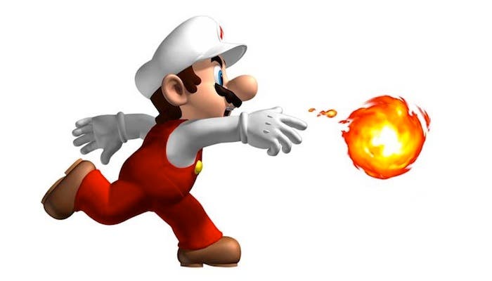 Imagen que muestra la versión de fuego de Mario