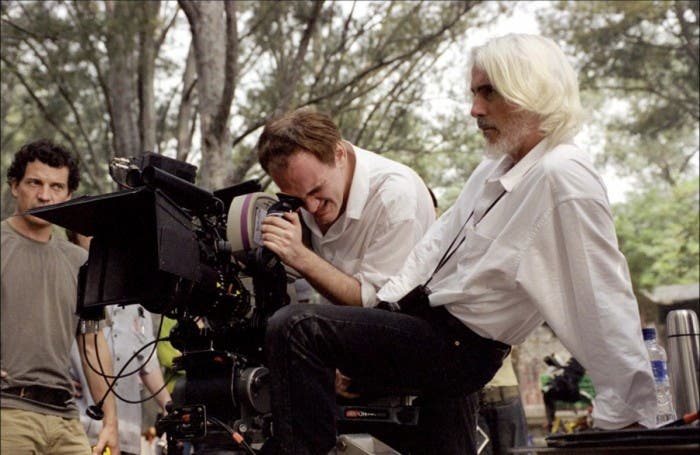 Tarantino y Richardson durante un rodaje