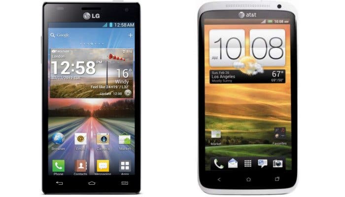 Fotografía de un LG 4X HD y un HTC One X
