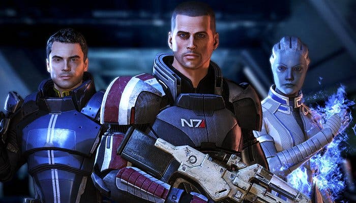 Personajes de Mass Effect 3, con el Comandante Shepard al frente