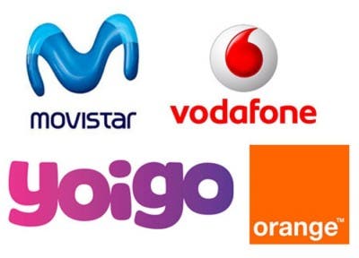 Logos de Movistar, Vodafone, Yoigo y Orange