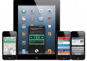 Fotografía de varios iPhone y un iPad ejecutando iOS 6