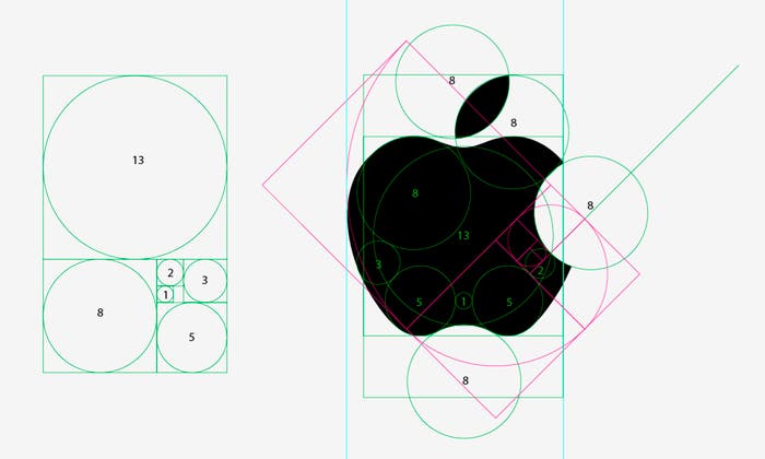 Diseño esquematizado del logotipo de Apple