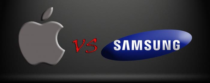 Logo de Apple enfrentado al logo de Samsung