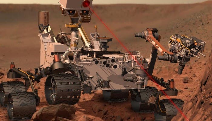 Recreación de las tareas que llevará a cabo del Rover de la misión Curiosity