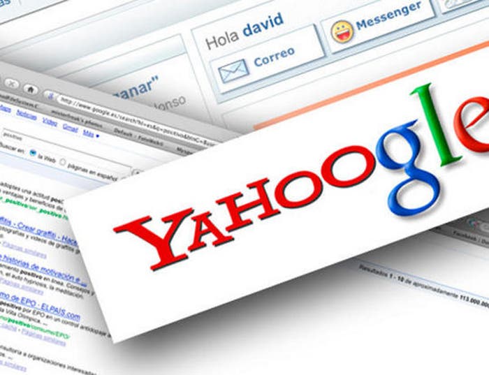 Logotipo de Yahoo unido al de Google