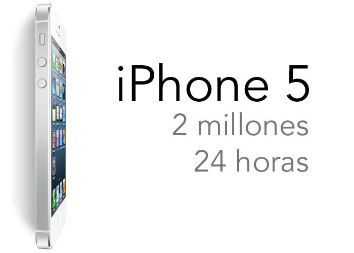 Imagen que promociona los dos millones de reservas de iPhone 5 en 24 horas