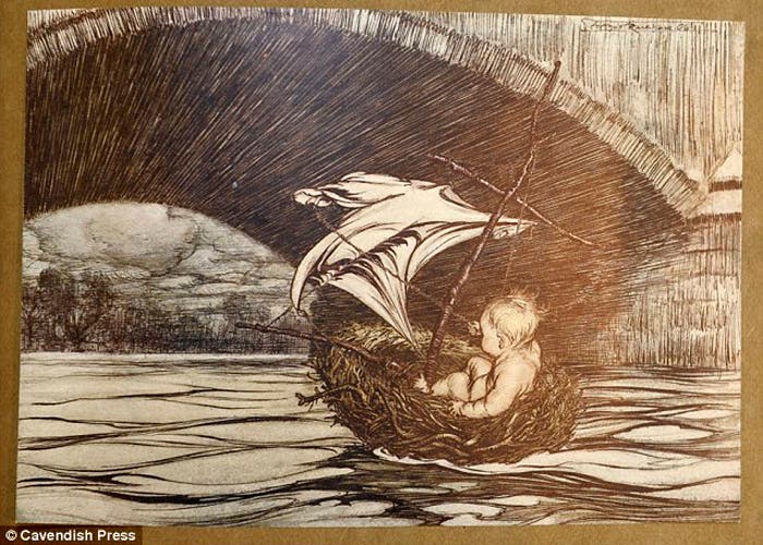 Ilustración de Peter Pan navegando