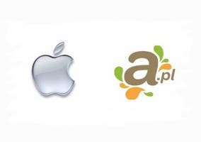 Comparativa del logotipo de Apple y el logotipo de A.pl