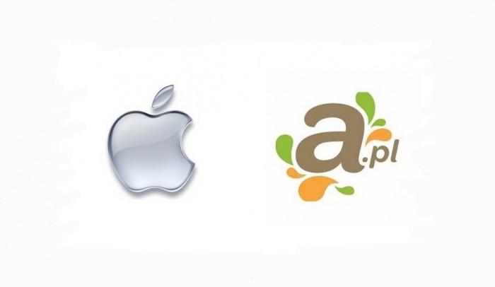 Comparativa del logotipo de Apple y el logotipo de A.pl