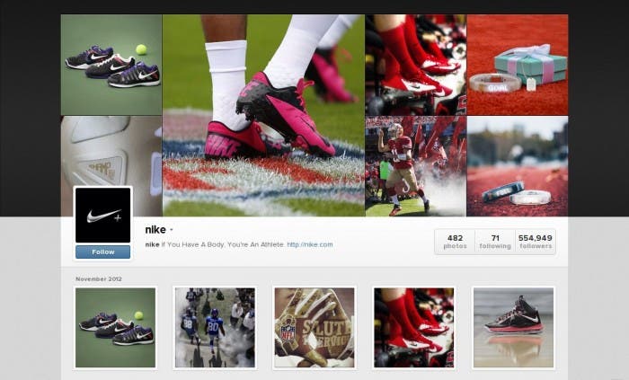 Perfil de Nike en Instagram