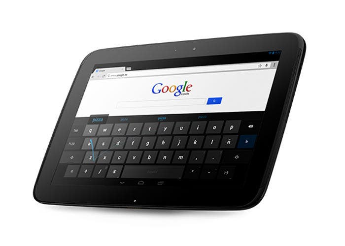 Fotografía del tablet Nexus 10 de Samsung y Google