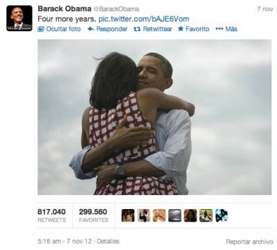 Tweet reelección Obama