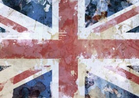 Bandera Reino Unido desgastada