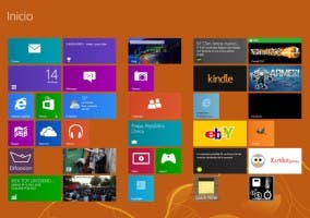 Captura de la pantalla de inicio de Windows 8