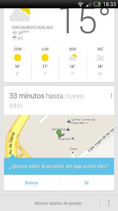 Google Now Nuevo Destino