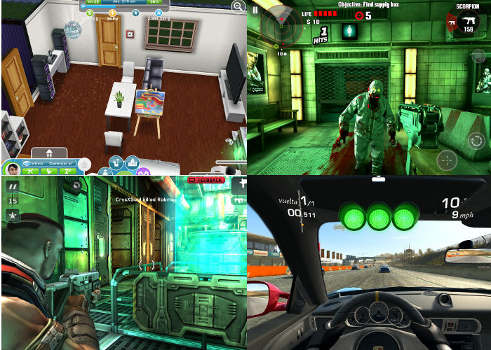 Captura de los cuatro mejores juegos en Android gratuitos