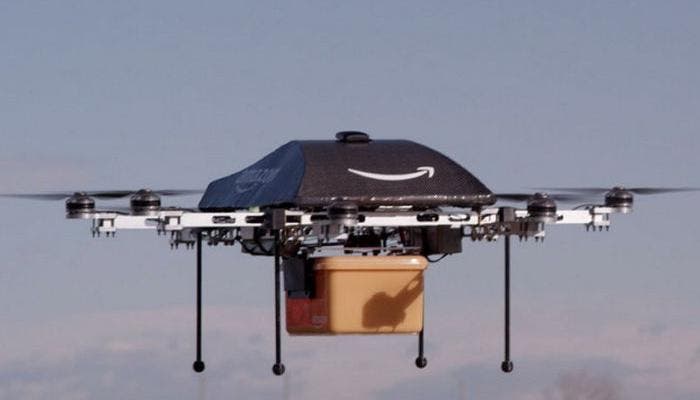 Imagen de un drone de Amazon Prime Air
