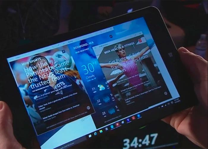 Windows 10 en una tablet