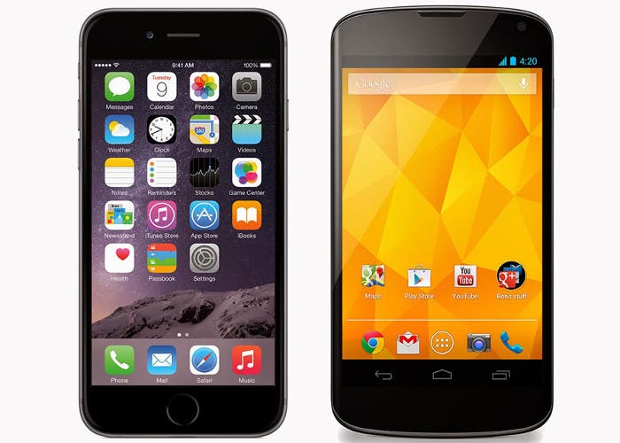 iPhone 6 y LG Nexus 4