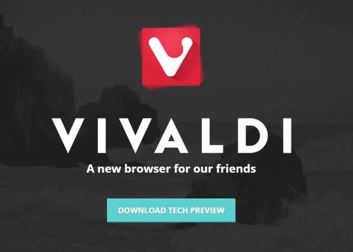 Pantalla inicio web Vivaldi