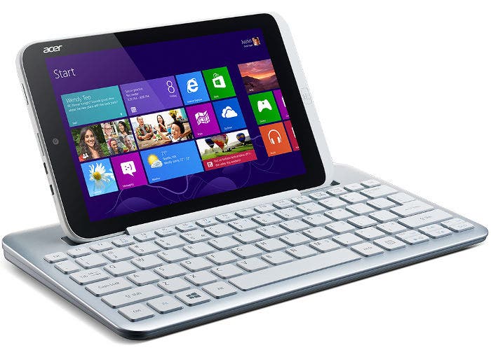 Imagen del Acer Iconia W3 con su teclado