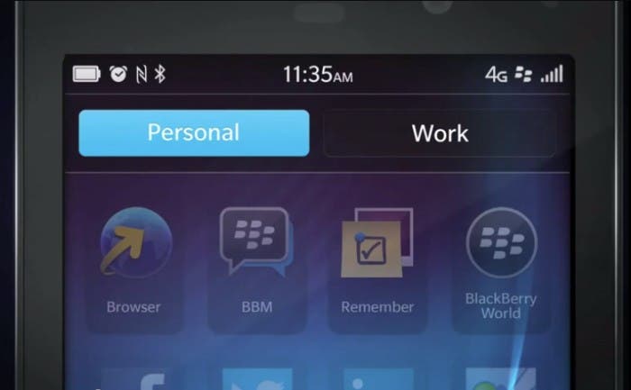 BlackBerry Balance en el Z10