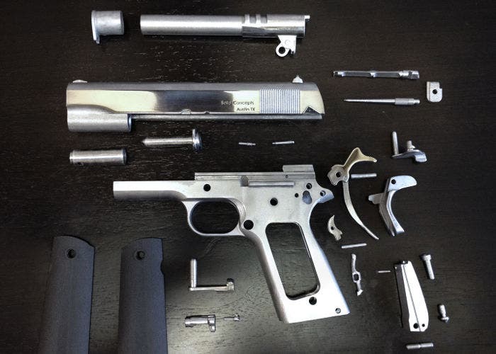 Pistola impresa en 3D con metal